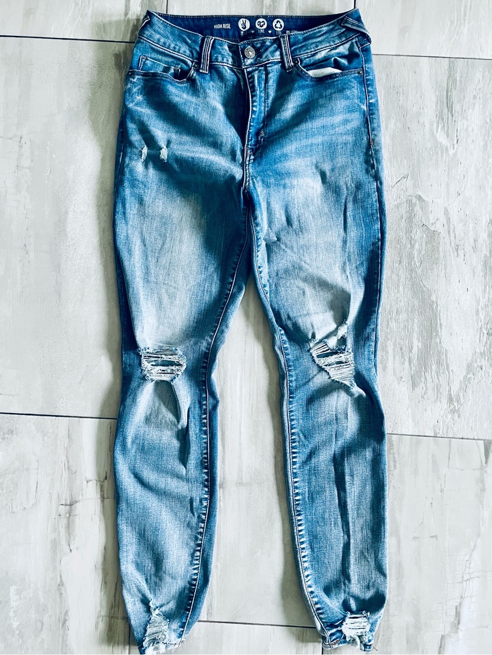 Rewash Brand High-rise Distressed Skinny Jeans